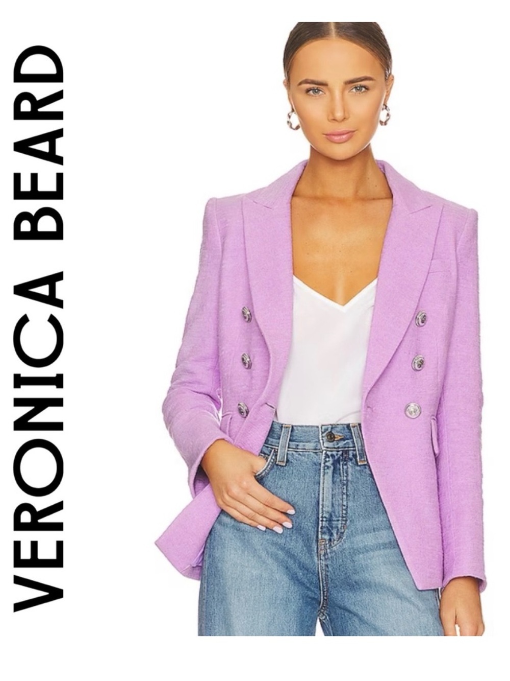 $698 Veronica Beard Lilac lavender  Miller Dickey Jacket Blazer gorgeous! Sz 4